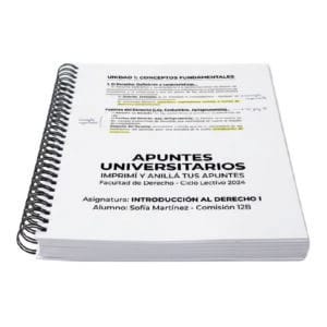 Apunte universitario impreso y anillado con tapa personalizada