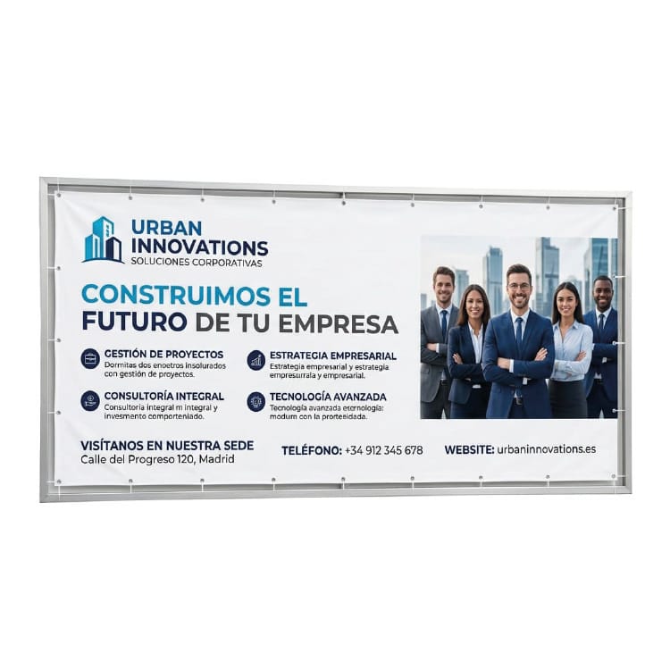 Banner Corporativo para Vía Pública Portada Banner corporativo de gran formato en vía pública