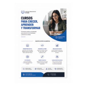 Folleto educativo con oferta de cursos y capacitaciones