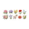Stickers troquelados con ilustraciones florales y botánicas