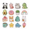 Stickers troquelados con ilustraciones kawaii y colores pastel