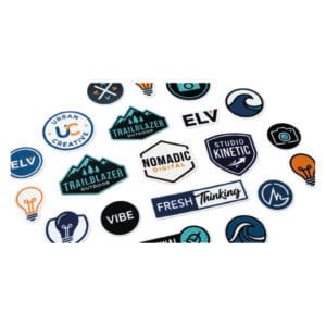 Stickers troquelados personalizados con logo de marca