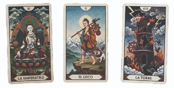 TAROT BUDISTA PORTADA Tarot Budista personalizado con simbolismo zen y filosofía oriental