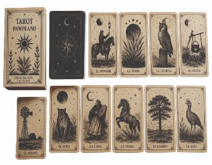 TAROT PAMPEANO PORTADA Tarot Pampeano personalizado con simbología criolla argentina