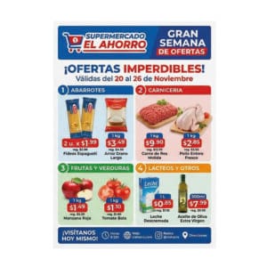 Volante promocional con ofertas y descuentos de un comercio