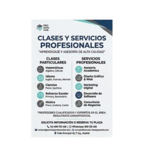 Volante de clases particulares y servicios profesionales