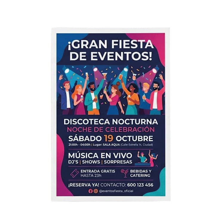 Volante de Fiesta y Eventos Portada Volante para fiesta o evento con diseño llamativo